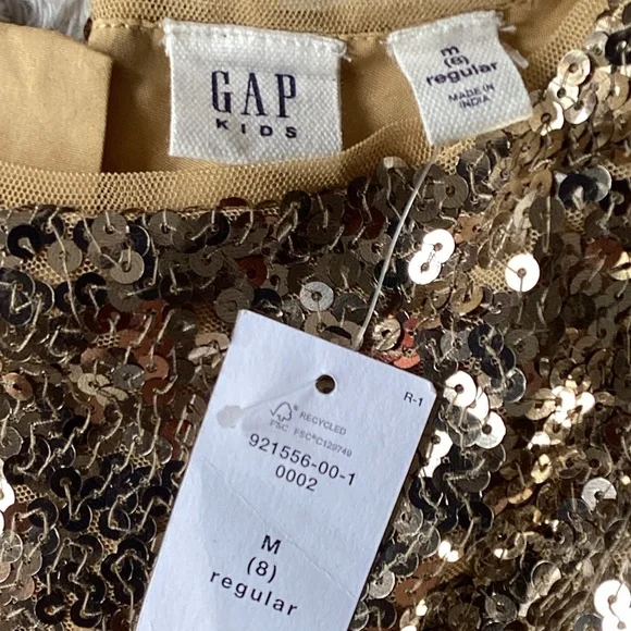 GAP Kids Shimmering Gold Sequin Dress - Picture 3 of 4